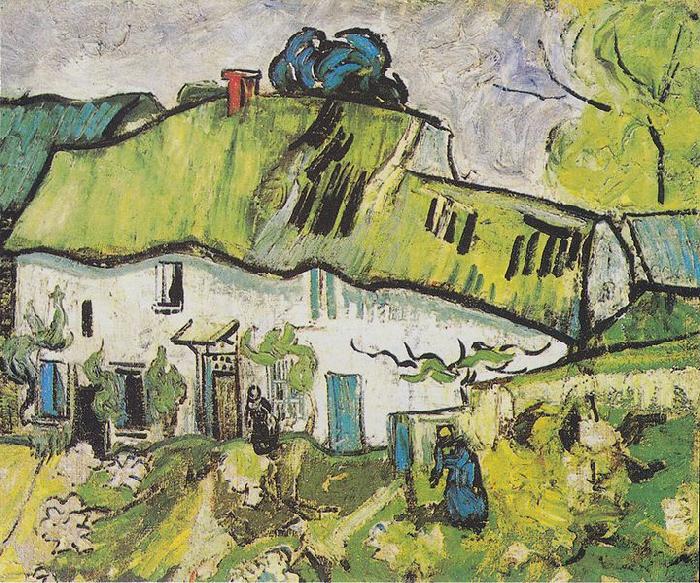 Farmhouse with two figures, Vincent Van Gogh
